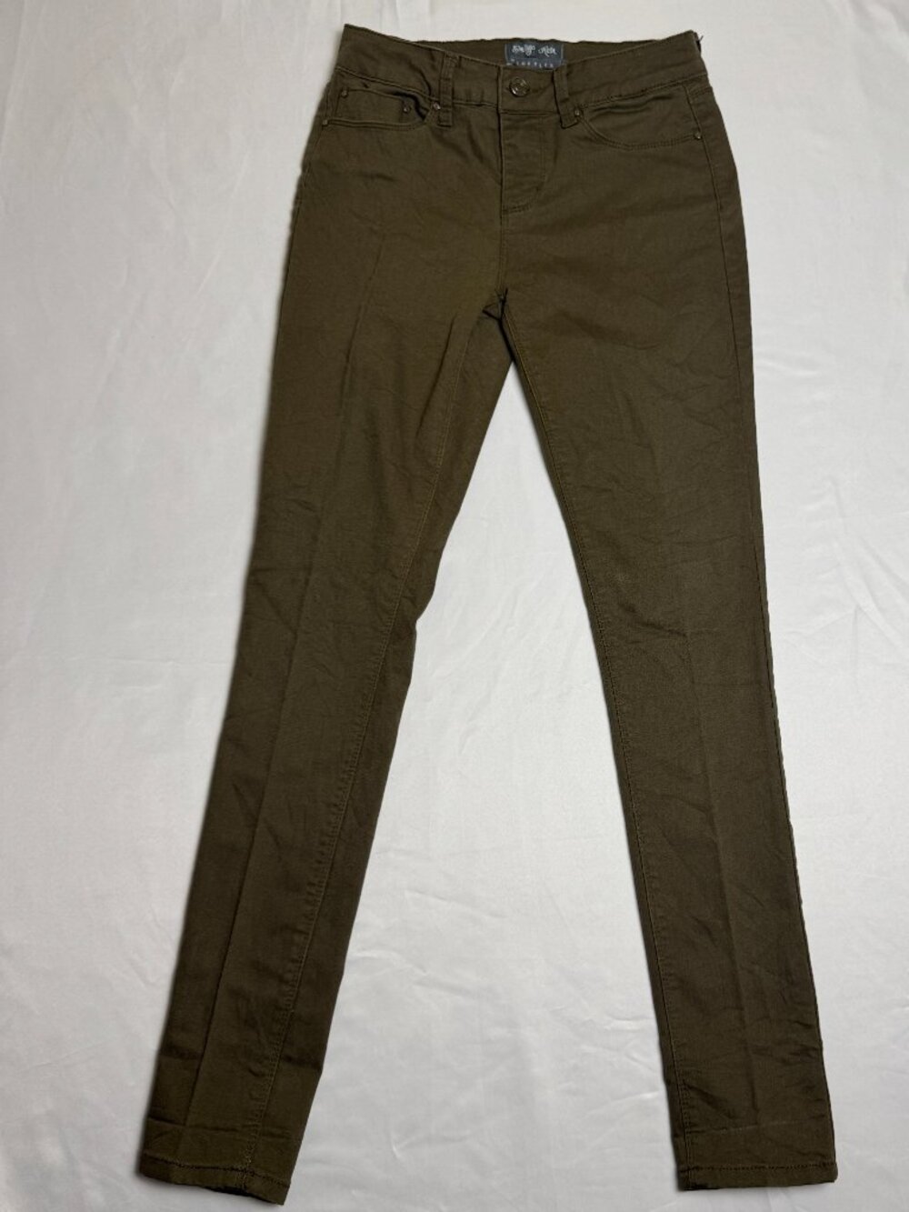 Indigo Rein OLIVE GREEN Skinny Jeans Juniors 5 Stretch Denim Y2K Color Flex
